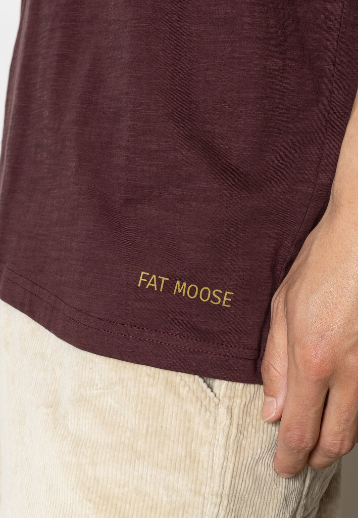 Fat Moose BOOT ORGANIC T-SHIRT T-shirts S/S Dark Plum