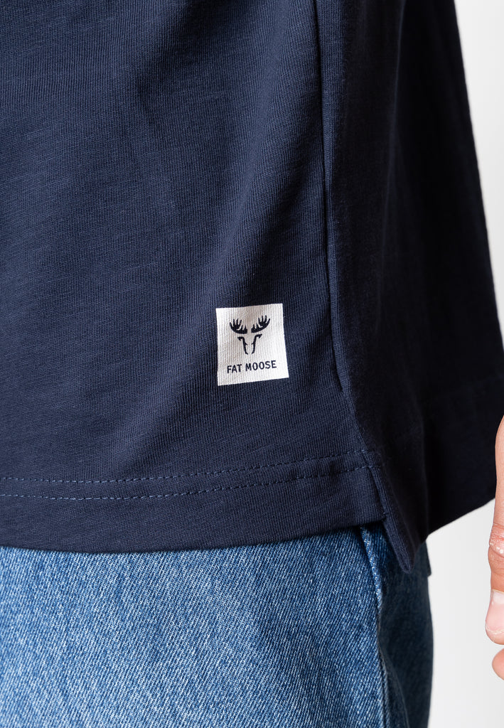 Fat Moose DANE ORGANIC T-SHIRT T-shirts S/S Navy