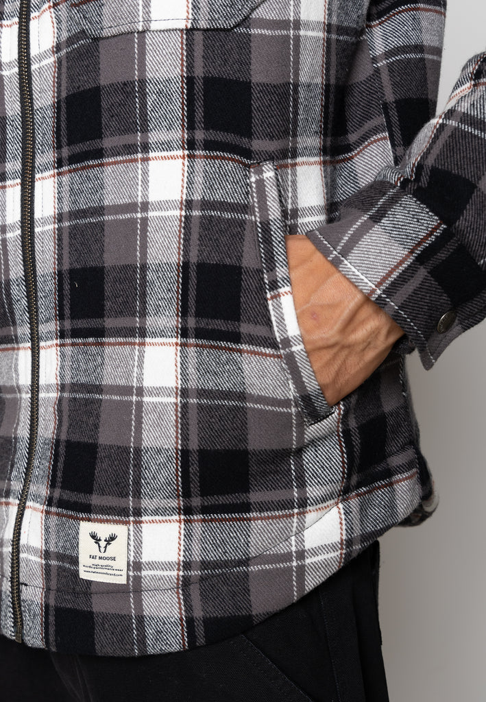 Fat Moose HOLGER PADDED OVERSHIRT Overshirts Black/Ecru Check