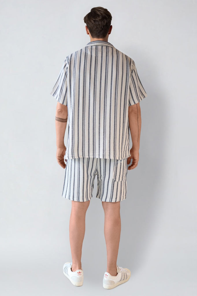 Fat Moose Orlean shirt Shirts S/S Off White/Black striped