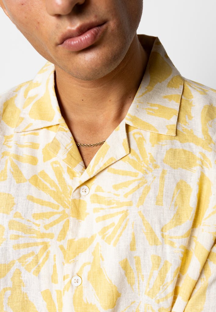 Fat Moose ZANE SUMMER SHIRT Shirts S/S Multi Warm Yellow/Ecru