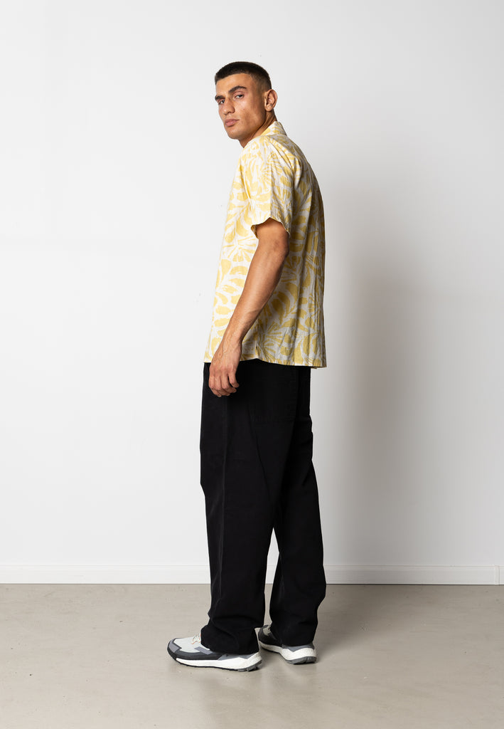 Fat Moose ZANE SUMMER SHIRT Shirts S/S Multi Warm Yellow/Ecru