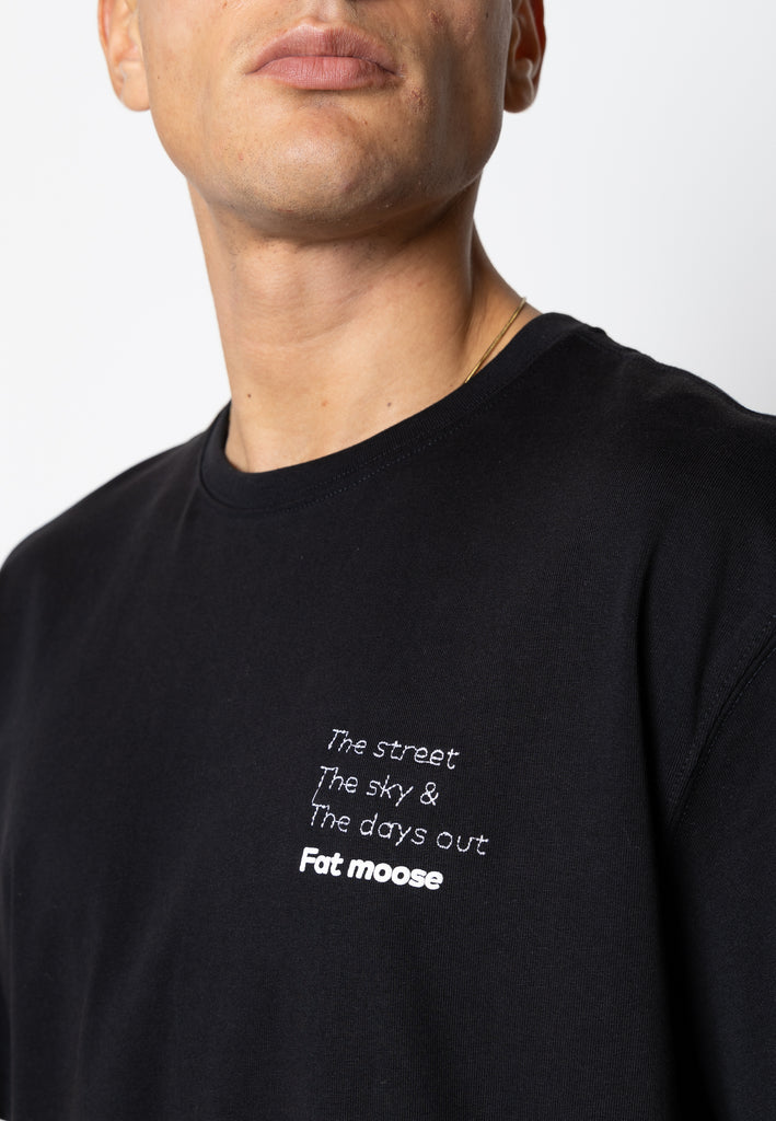 Fat Moose ZEKE PRINTED T-SHIRT T-shirts S/S Black